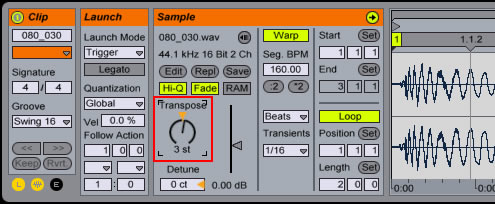 Ableton Live Transpose Control