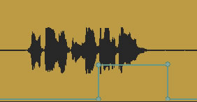 4 node points controlling an automated delay send on Cakewalk Sonar 6